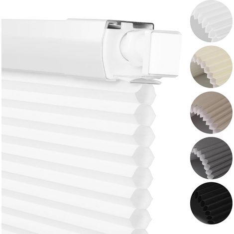 Aucun outil requis filtre en nid d'abeille rideau d'occultation facile à installer convient pour les fenêtres intérieures sans fil en nid d'abeille stores isolation acoustique, blanc,60150 (1/5)