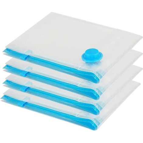 Longziming Set of 4 XXL Vacuum Storage Bags (4 jumbo, 100 x 80 cm) for optimal space saving, ideal for bedding, clothes, duvets and blankets. - AquaForge (1/5)