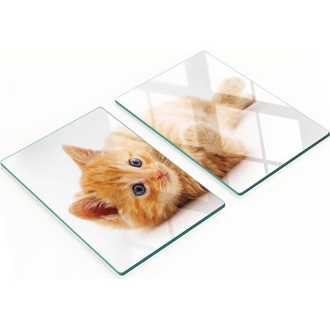 Taglieri da cucina in vetro con grafica di gatto rosso, 2x40x52 cm (1/5)
