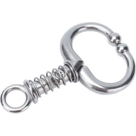 Edelstahl-Set, bohrfreier Nasenring für Rinder, federbelastete Zugvorrichtung, Kleintierausrüstung W (1/5)