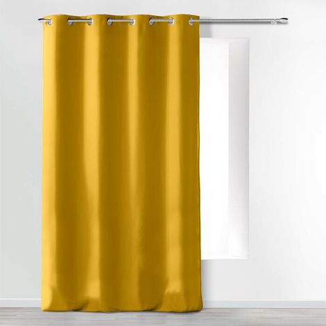 Rideau à œillets 140 x 260 cm en microfibre unie – Absolu Moutarde (1/6)