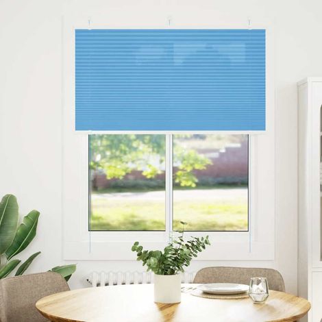 Maison Exclusive - Store plissé bleu 105x100 cm largeur du tissu 104,4cm polyester