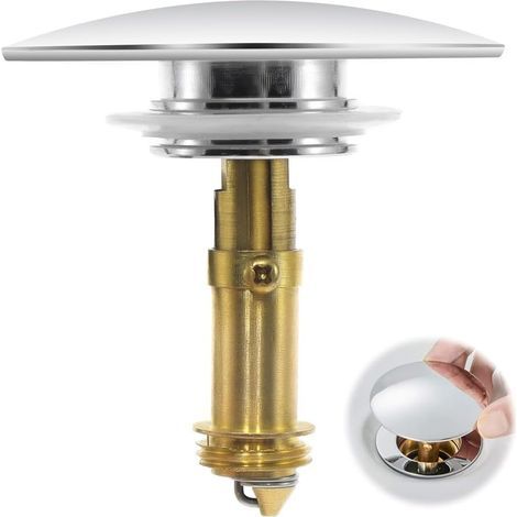 Bouchon Lavabo Salle de Bain 66 mm Bouchon de Lavabo Bonde Clic Clac Lavabo Laiton Bouchon Evier Salle de Bain pour évier de Salle de Bain de Cuisine (1/5)