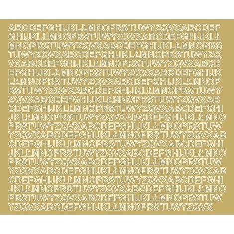 Lettere adesive autoadesive da 7 mm, colore oro lucido (1/2)
