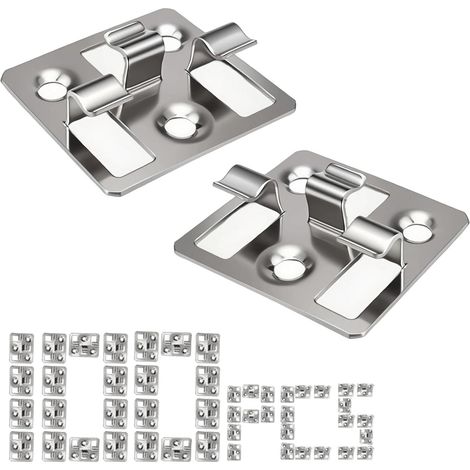 Clips de Terrasse-WPC, 100 Pièces Attaches Cachées pour Terrasse, Acier Inox Clip de Fixation Cachée, Clips de Fixation Terrasse pour Maison, Terrasse, Jardin