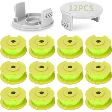 12er-Pack Ersatzspulen für Trimmerfäden für Ryobi One+ (12 Trimmerfadenspulen, 2 Schutzkappen) (1/5)