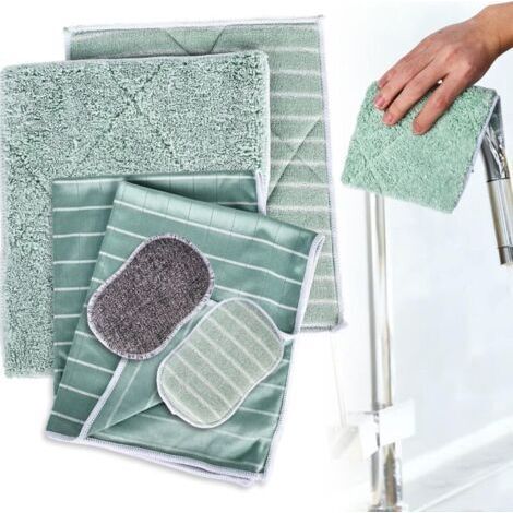 Lot de 6 Chiffon Bambou Microfibre pour Vitres Miroirs Carreaux Carrosserie Microfibre Ba (1/4)