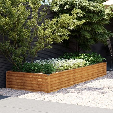 Jardinière Relief Acier Corten 291 X 100 X 36 cm. Aspect Rouille, Très tendance. Jardin, Patio, Balcon (1/5)