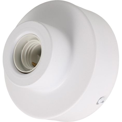 Base de Douille E27 en Métal pour Plafonnier Ventilateur Support de Montage au Plafond, Surface Sablée Blanche, Chambre et Fête Estivale (1/5)