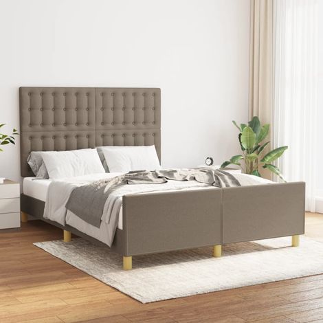 Cadre de lit sans matelas-Structure de lit taupe 140x190 cm tissu 862372 (1/5)