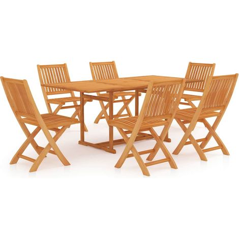 Maison Exclusive - 7-tlg. Garten-Essgruppe Massivholz Teak (1/5)