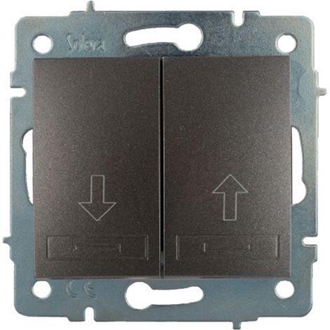 Bouton-poussoir Double Pour Volet Roulant Encastré, Sans Cadre, 10 à 250 V, Graphite