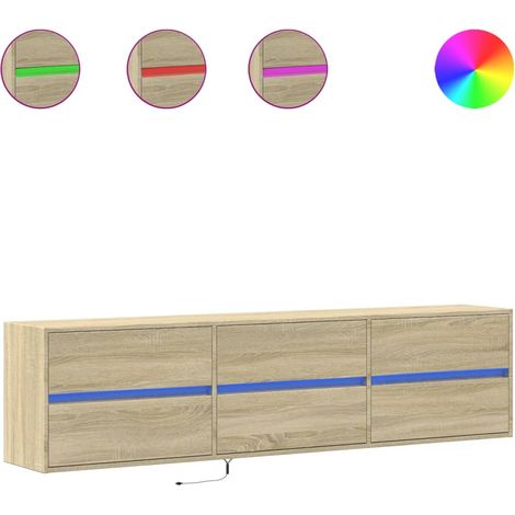 Maison Exclusive - TV-Wandschrank mit LED Sonoma-Eiche 180x31x45 (1/5)