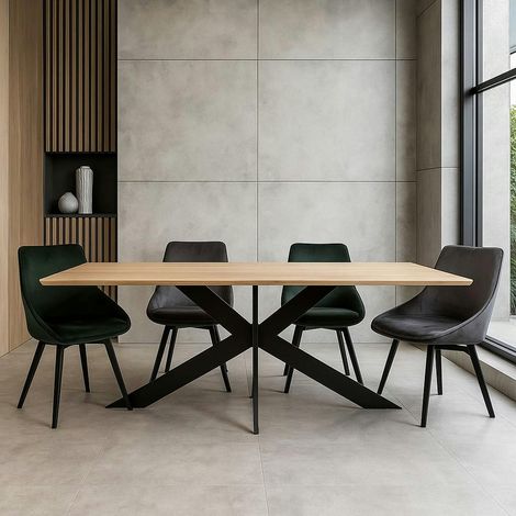 Table extensible bois de chêne blanc bords arrondis 220 cm HAVEN