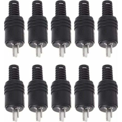 Adaptateur et connecteur pour câble courant faible10 pièces 2 Broches DIN Haut-Parleur fiche 2 Broches Prise HiFi câble de Haut-Parleur connecteur à souder (1/4)