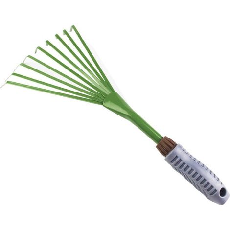 Râteau de jardin en métal, neuf dents, râteau à gazon, râteau à feuilles et fleurs, râteau en fer, outils agricoles, travail du sol, balayage, déchets de jardin (1/5)