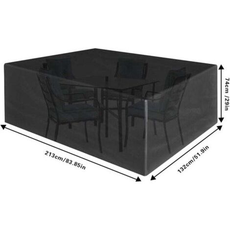 Rechteckige Tischdecke aus Oxford-Material für Gartenmöbel mit UV-Schutz (213 x 132 x 74 cm) (1/3)