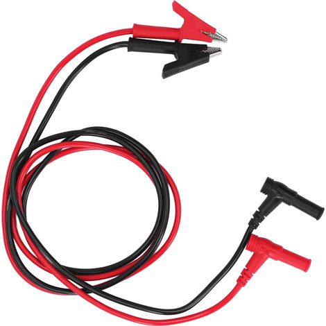 Kit de cordon de test pour multimètre, 1000 V, 15 A, comprenant 2 câbles banane vers pinces crocodiles, en PVC et laiton haute résistance. (1/5)