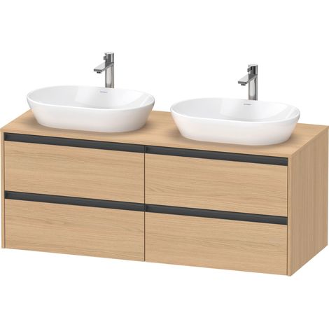 Lavabo consola Ketho.2 de Duravit, suspendido, hueco para lavabo