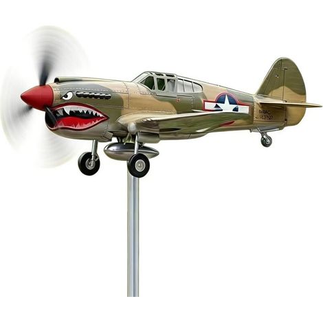 Moulins à Vent d'extérieur - Métal résistant aux intempéries Girouette Avion en Métal pour Jardin - pour Cour, pelouse, Patio, Parterre de Fleurs, entrée, Maison de Campagne (1/5)