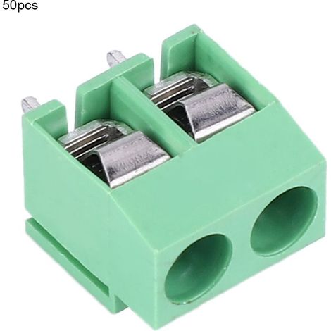 Bloc de jonction à vis, bloc 26-14AWG 50 pièces, montage sur PCB à 2 broches, pas de 5 mm pour un usage domestique, connexion de fil d'électricien professionnel (1/5)