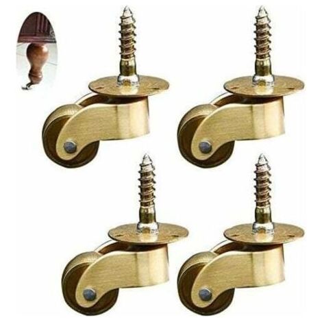 roulettes 4X roulettes pivotantes, roulettes pour Meubles en Laiton, roulettes de Transport, roulettes pivotantes, roulement Silencieux, pour Meubles, appareils & équipements, Petites Mini ro (1/4)