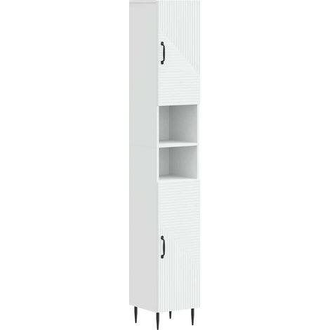 vidaXL Armadio da Bagno con Ripiano Aperto HAARLEM Bianco (1/5)