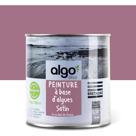 Peinture écologique Algo - Satin - Rose Un instant de Rêverie - 0.5L (1/5)