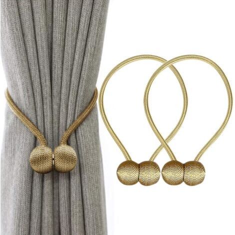 Attaches de rideau à boucle en fer Attaches à boucle magnétique Boucle de rideau tissée magnétique (jaune doré) (1/3)