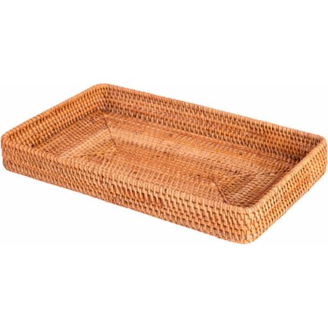Handgewebter dekorativer Aufbewahrungskorb für Küchenarbeitsplatte oder Couchtisch, 37 x 23 x 5,5 cm (1/5)