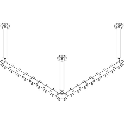 pba 01 Duschvorhangstange AS 800X800X440 aus Nylon