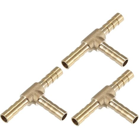 Stück 6 mm 0,24" Messing-Kfz-Schlauchverbinder in T-Form - (1/5)