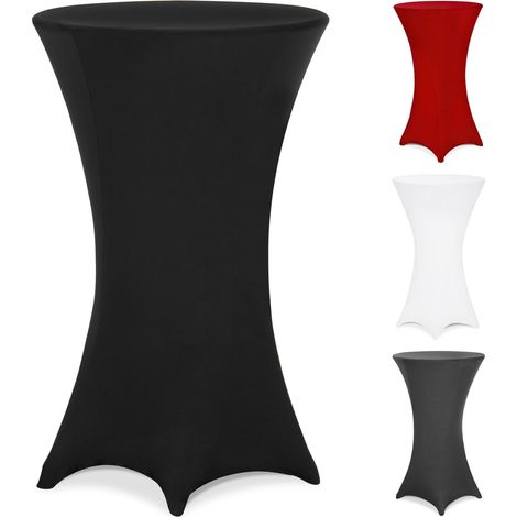 Cover For Tables, High Bar Stands Ø60  Ø70  Ø80 Wedding Birthday Party Event Spandex  Ø80 cm / schwarz (de)