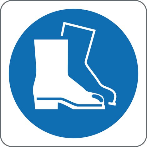 Panneau chaussures de sécurité obligatoires ISO 7010 M008 - Taille: 500x500mm - Materiel: Aluminum (1/3)