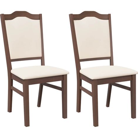 Maison Exclusive - Esszimmerstühle mit Kissen 2 Stk. Braun Massiv