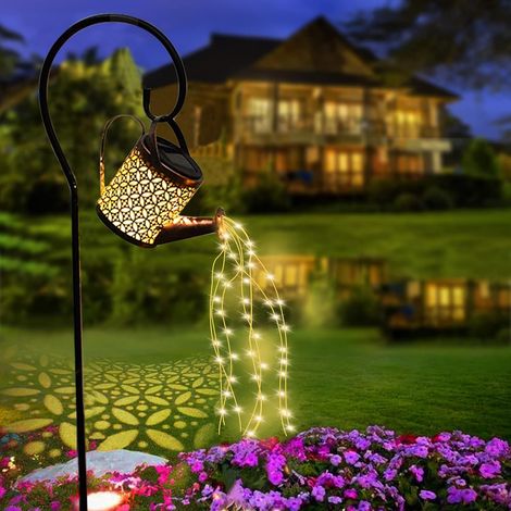 Solar Watering Can avec Cascading Lights Jardin Décoratif, Cascade en plein air imperméable, Pendant Solar Lantern, Cour Decor, Cadeaux pour Maman Grand-mère Femmes Anniversaire