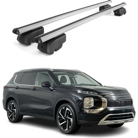 OMAC Aluminium Dachträger Querträger für Mitsubishi Outlander IV 2021-2026 – City Crash – ISO/PAS 11154:2006 – Abschließbar – Max. 75 kg – 2 Stangen Silber (1/5)