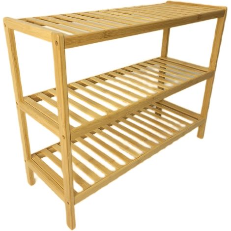 Zapatero de bambú para recibidor 70x26x55 SRB27 Begryf (1/5)