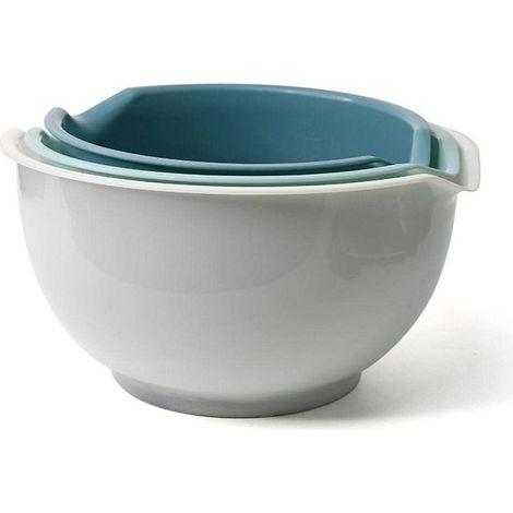 Bols Mélangeurs Plastique – Lot 3 – Tailles 22,5/20,5/18,5cm – Salades/Cuisine/Pique-Nique (1/5)