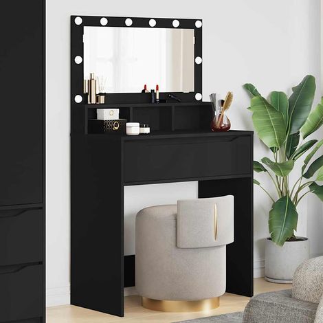 Schlafzimmer-Frisiertische Schwarz 80 x 39,6 x 135 cm
