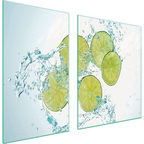 Glasplatte und Schneidebrett 100x52 Limette (1/5)