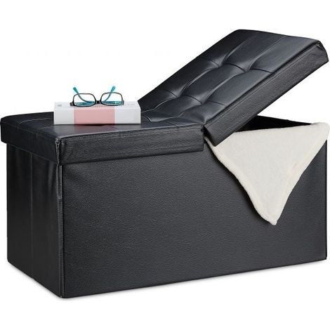 Banco de cuero artificial con tapa plegable (1/5)