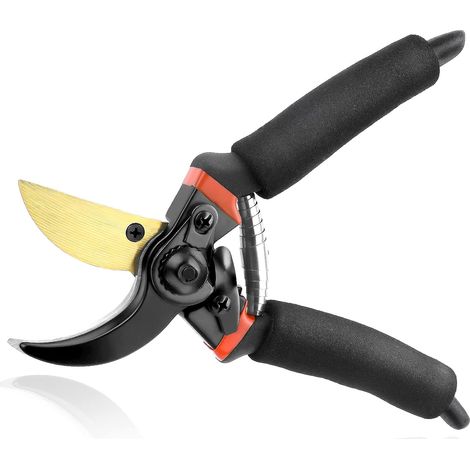 Kaelt - Sécateur de Jardin, Ciseaux antidérapants avec poignée verrouillable, Cisailles à branches de fleurs de jardin de réparation professionnelle, pour tailler jardins, arbustes, clôtures(jaune) (1/5)