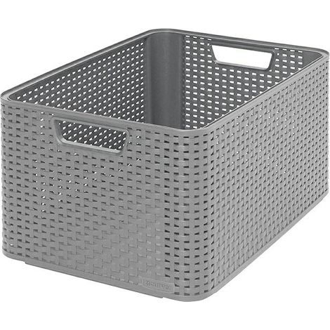 Cesta Curver, modelo 30L, color gris claro, espaciosa y resistente, ideal para almacenamiento en el hogar, oficina o baño, práctica y de diseño moderno y funcional
