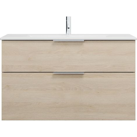 burgbad Eqio Slim lavabo en céramique avec meuble sous-lavabo,