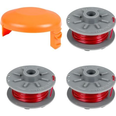 Gardena 5364-20 Bobine de rechange 1,6 mm pour coupe-bordures Turbo SmallCut 2401 - Bobine de coupe de 6,1 m de long avec couvercle de bobine 5328-20 (3 bobines + 1 couvercle) (1/4)