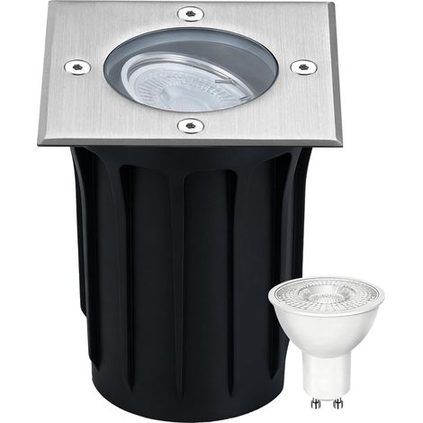 Spot Led Encastrable Exterieur sol Carré Pour Gu10 IP67 Étanche 3W Spot Encastrable Exterieur Angle réglable, Remplacement des lentilles,Borne Eclairage Exterieur pour Jardin Chemin Parc (1/5)