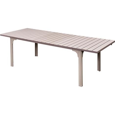 TAVOLO "STINTINO" ALLUN. 180/240X89X76HCM PAPILLON DOGHE PVC MARRONE