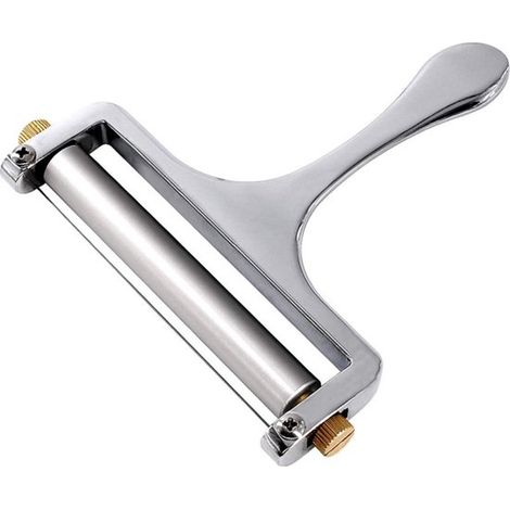 Coupe-fromage - Coupe-fromage pour fromage dur - Alliage de zinc - Inox - Épaisseur réglable - Accessoires de cuisine - Avec rouleau et fil de coupe - Distributeur de fromage - Ustensiles de cuisine - (1/5)