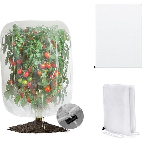 (100x150cm) 1 morceau de filet de jardin avec cordon de serrage, utilisé pour protéger les plantes de jardin des oiseaux, des coléoptères, des cigales et des insectes (1/5)
